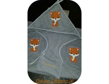 Instant download machine embroidery little fox