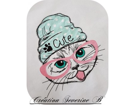 Instant download machine embroidery  cat