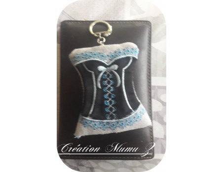 machine embroidery design  Bustier keychain ITH