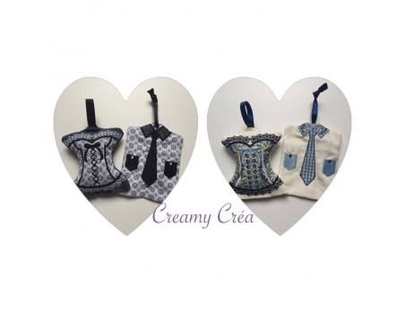 machine embroidery design  Bustier keychain ITH