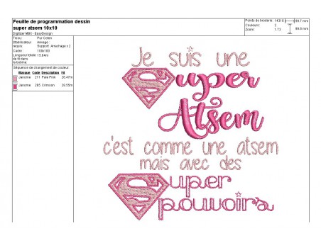 Embroidery design super teacher