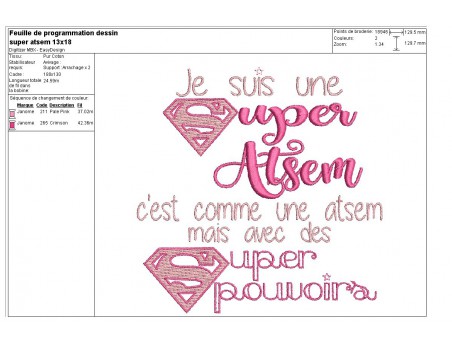 Embroidery design super teacher