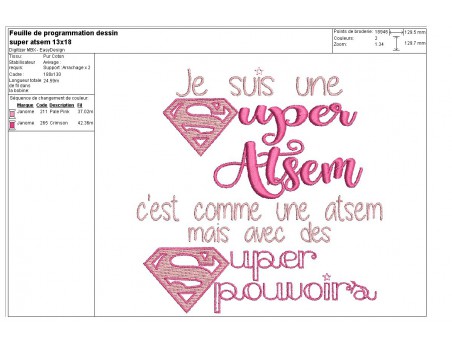 Motif de broderie super atsem