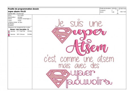 Motif de broderie super atsem