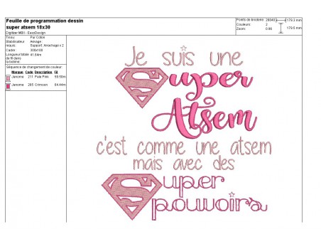 Embroidery design super teacher