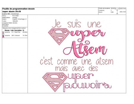 Motif de broderie super atsem