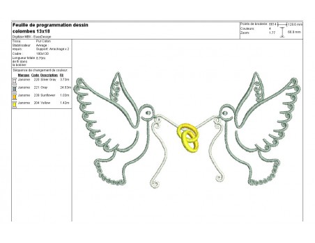 Instant download machine embroidery frame doves