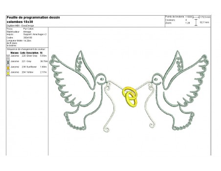 Instant download machine embroidery frame doves