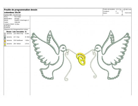 Instant download machine embroidery frame doves