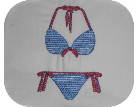 Motif de broderie machine maillot de bain rayé