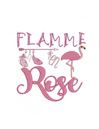 Instant download machine embroidery design applique flamingo