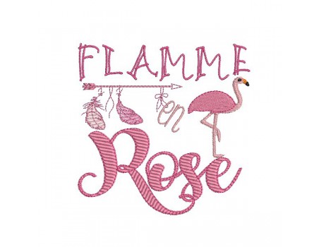 Instant download machine embroidery design applique flamingo