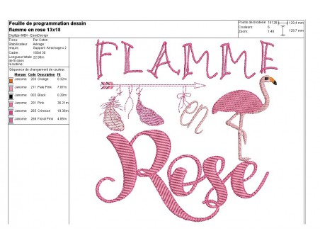 Instant download machine embroidery design applique flamingo