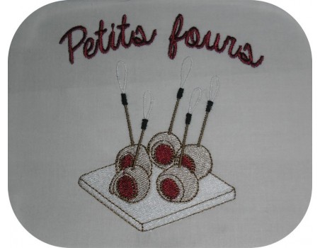 Motif de broderie machine petits fours salés