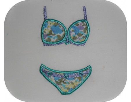 Motif de broderie machine  ensemble lingerie fleurs appliqué