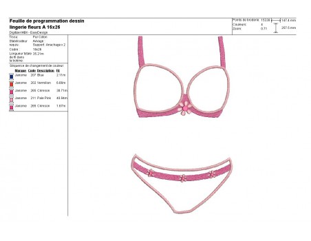 Instant download machine embroidery design Lingerie underwear applique