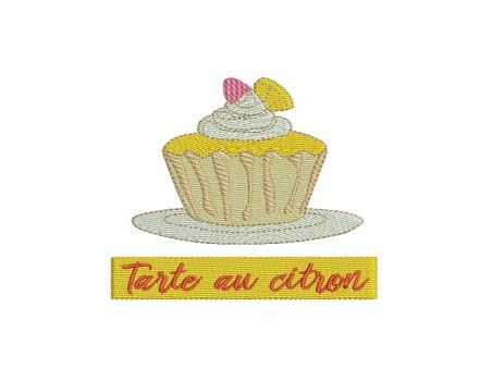 Motif de broderie machine tarte au citron