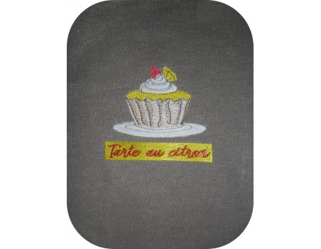 Motif de broderie machine tarte au citron