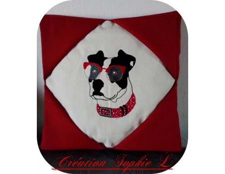 Instant download machine embroidery  pitbull