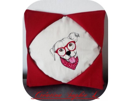 Motif de broderie machine Pitbull appliqué