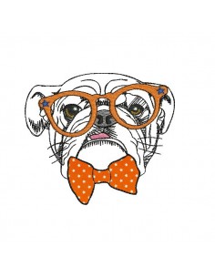 Motif de broderie machine bouledogue anglais