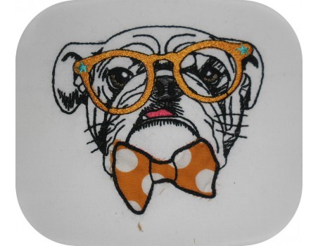 Motif de broderie machine bouledogue anglais