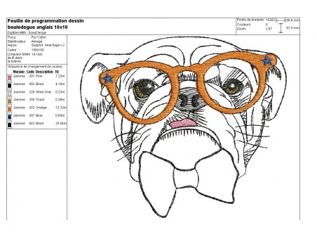 Instant download machine embroidery French bulldog with headphones