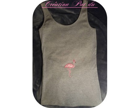 Motif de broderie machine flamant rose appliqué