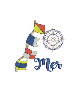 Motif de broderie  machine fanions marin