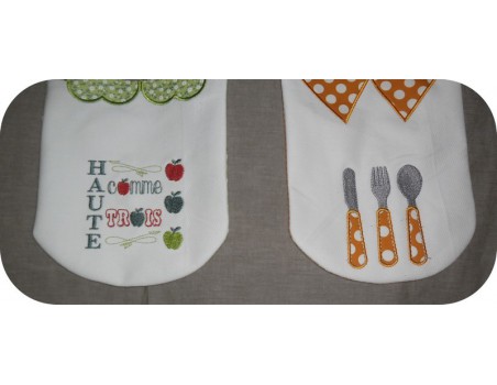 Motif de broderie machine  couverts enfant appliqués