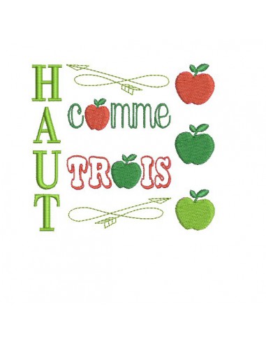 Instant download machine embroidery applique High as 3 apples