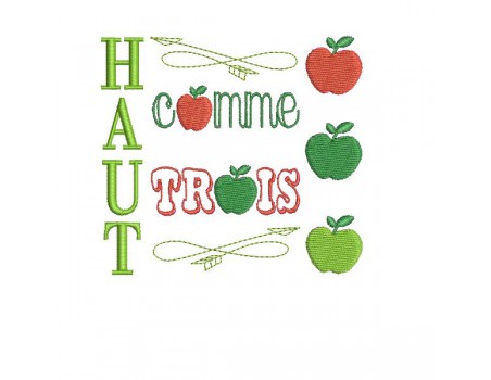 Instant download machine embroidery applique High as 3 apples