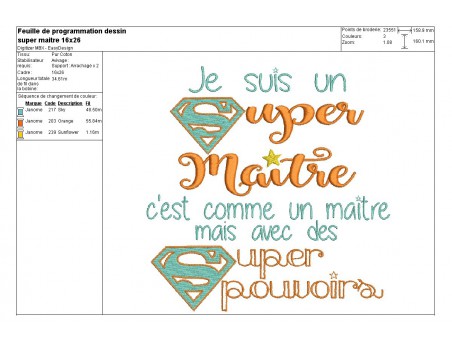 Motif de broderie super maître