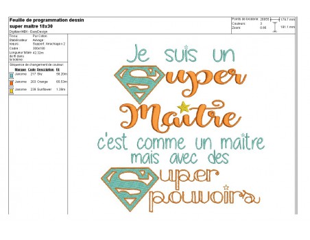 Motif de broderie super maître