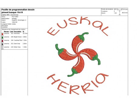 Instant download machine embroidery chilli pepper