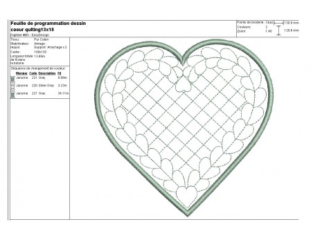 Instant download machine embroidery  heart