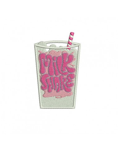 Instant download machine embroidery milk shake