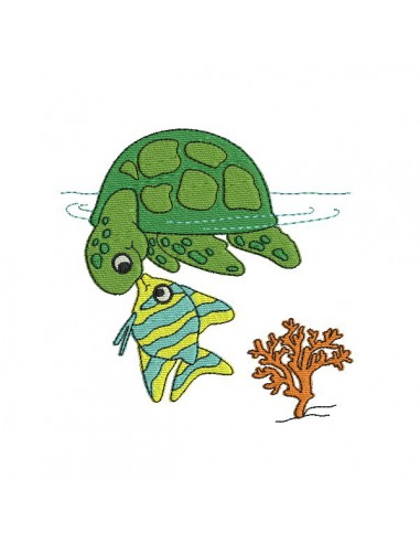 Instant download machine embroidery sea turtle