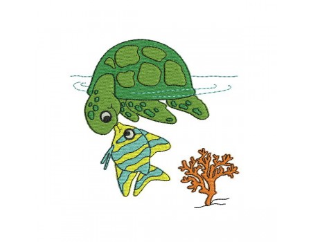 Instant download machine embroidery sea turtle