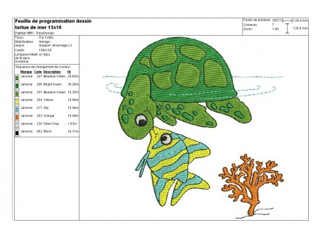 Instant download machine embroidery sea turtle