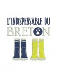 Instant download machine embroidery  Breton rain boots