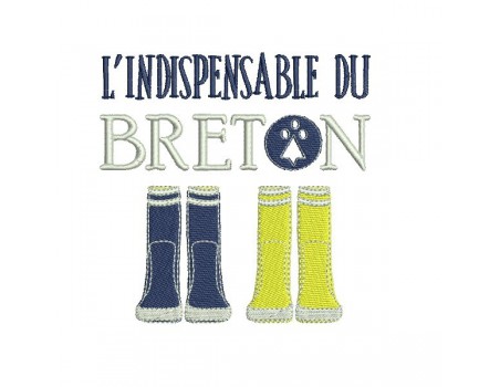 Motif de broderie machine bottes bretonnes