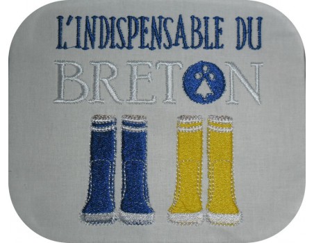 Motif de broderie machine bottes bretonnes