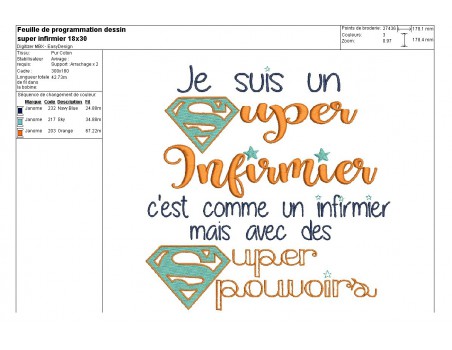 Motif de broderie super infirmier