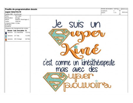 Motif de broderie super kiné