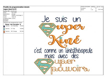 Motif de broderie super kiné