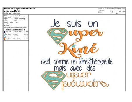 Motif de broderie super kiné