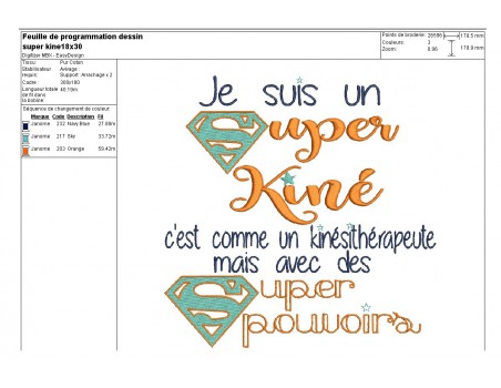 Motif de broderie super kiné