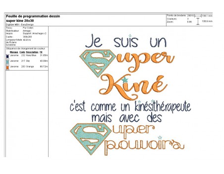 Motif de broderie super kiné