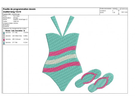 Instant download machine embroidery design swimsuit